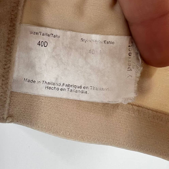Women's Wireless Cream Beige Lightweight Comfort Bra Adjustable Straps 40D - Picture 4 of 5